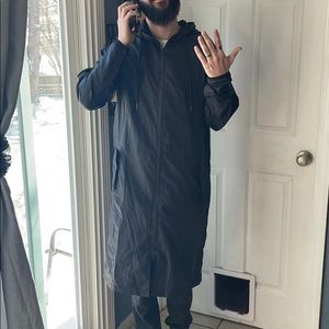 Publish Men’s Long black rain jacket